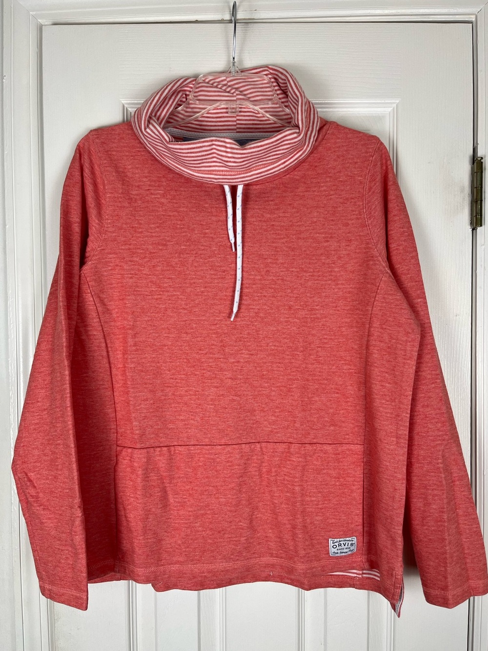 Orvis Women’s Funnel Neck Drawstring Knit Pullover Sweatshirt Sz M